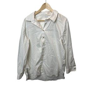 Calvin Klein White Button-Down Tunic Shirt - Size 1X